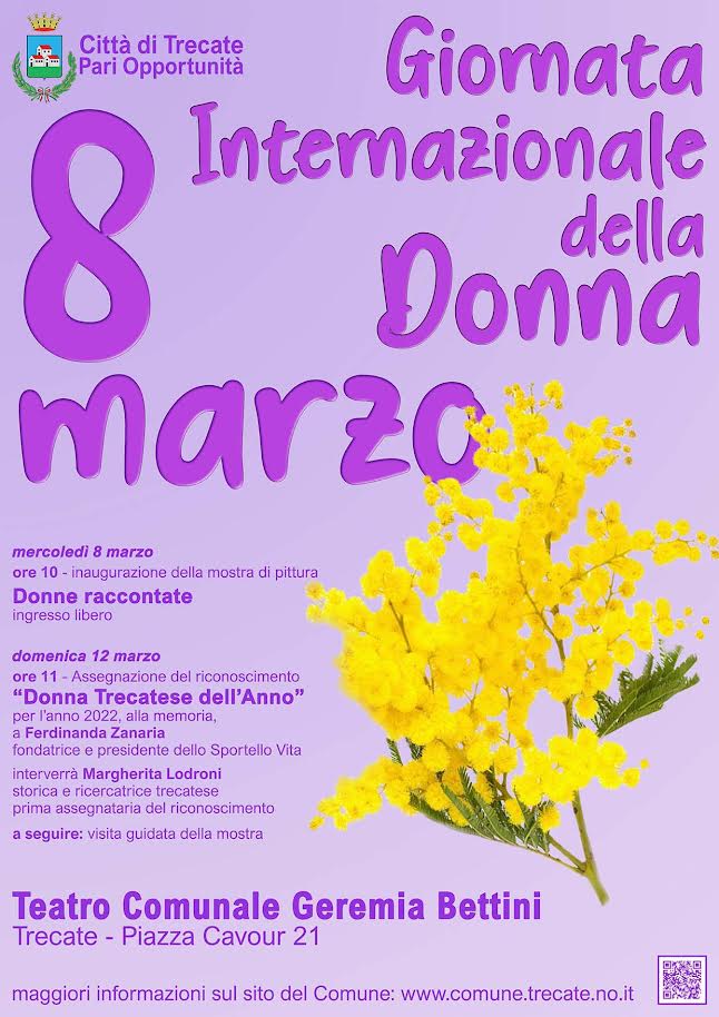 8 MARZO: COSI’ TRECATE CELEBRERA’ LA GIORNATA INTERNAZIONALE DEI DIRITTI DELLA DONNA